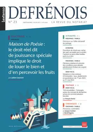 Assujetti occasionnel à la TVA - Defrénois - François OUAIRY