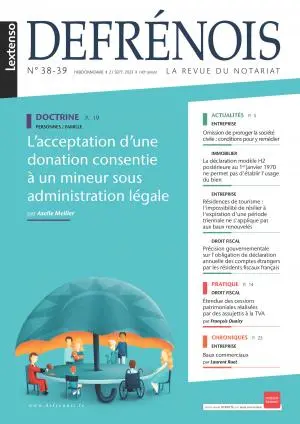 Opérations patrimoniales assujetti TVA - Defrénois - françois OUAIRY