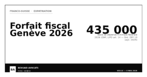 Forfait fiscal genevois 2026 : seuils, conditions et articulation France-Suisse