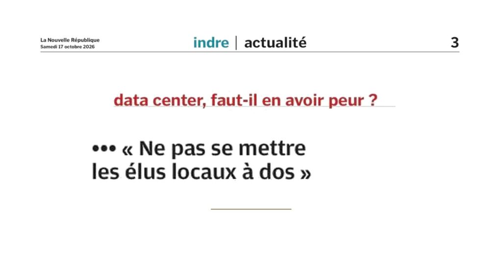 Data centers : François Ouairy interrogé par La Nouvelle République